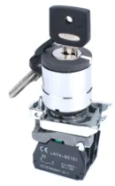 22mm Selector Switch 3 Position Key 1NO 1NO Metal Bezel