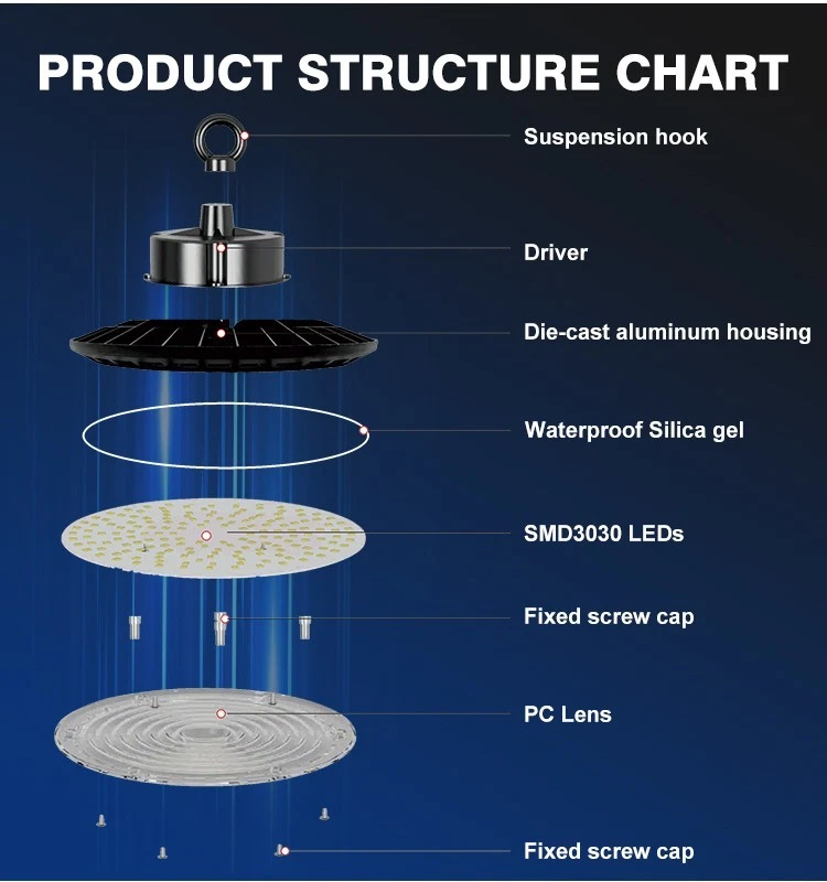 UFO LED High Bay Light 100-300W Warehouse Shed Factory - Image 7