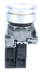 22mm Push Button WhiteIlluminated 1NO Metal Bezel