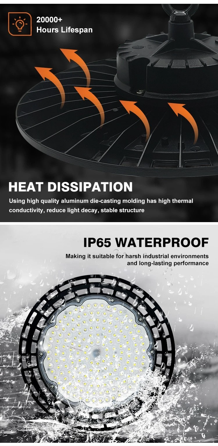 UFO LED High Bay Light 100-300W Warehouse Shed Factory - Image 5