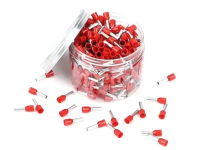 Insulated Insulated Bootlace Ferrules Crimp Terminals 100 1000Pcs 8Awg  10mm≤  Red