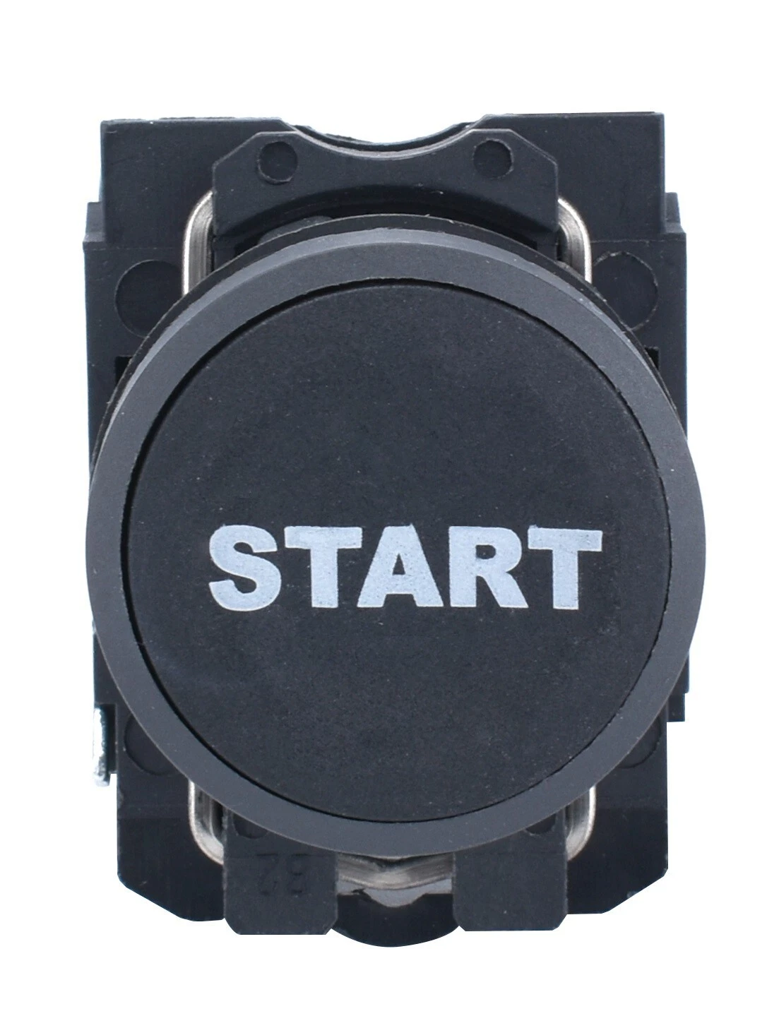22mm Push Button Black Start Text 1NO Plastic Bezel - Image 2