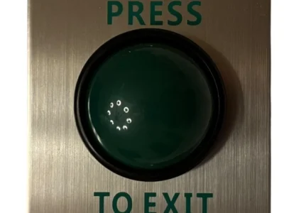 Door Exit Green Mushroom Push Button Switch Steel Plate