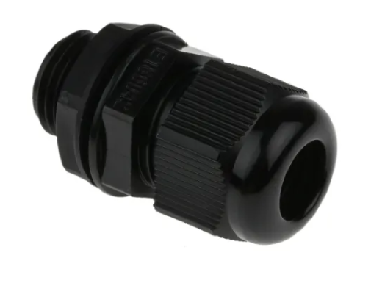 Side view of metric cable gland for electrical enclosures