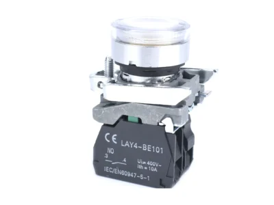 22mm Push Button WhiteIlluminated 1NO Metal Bezel