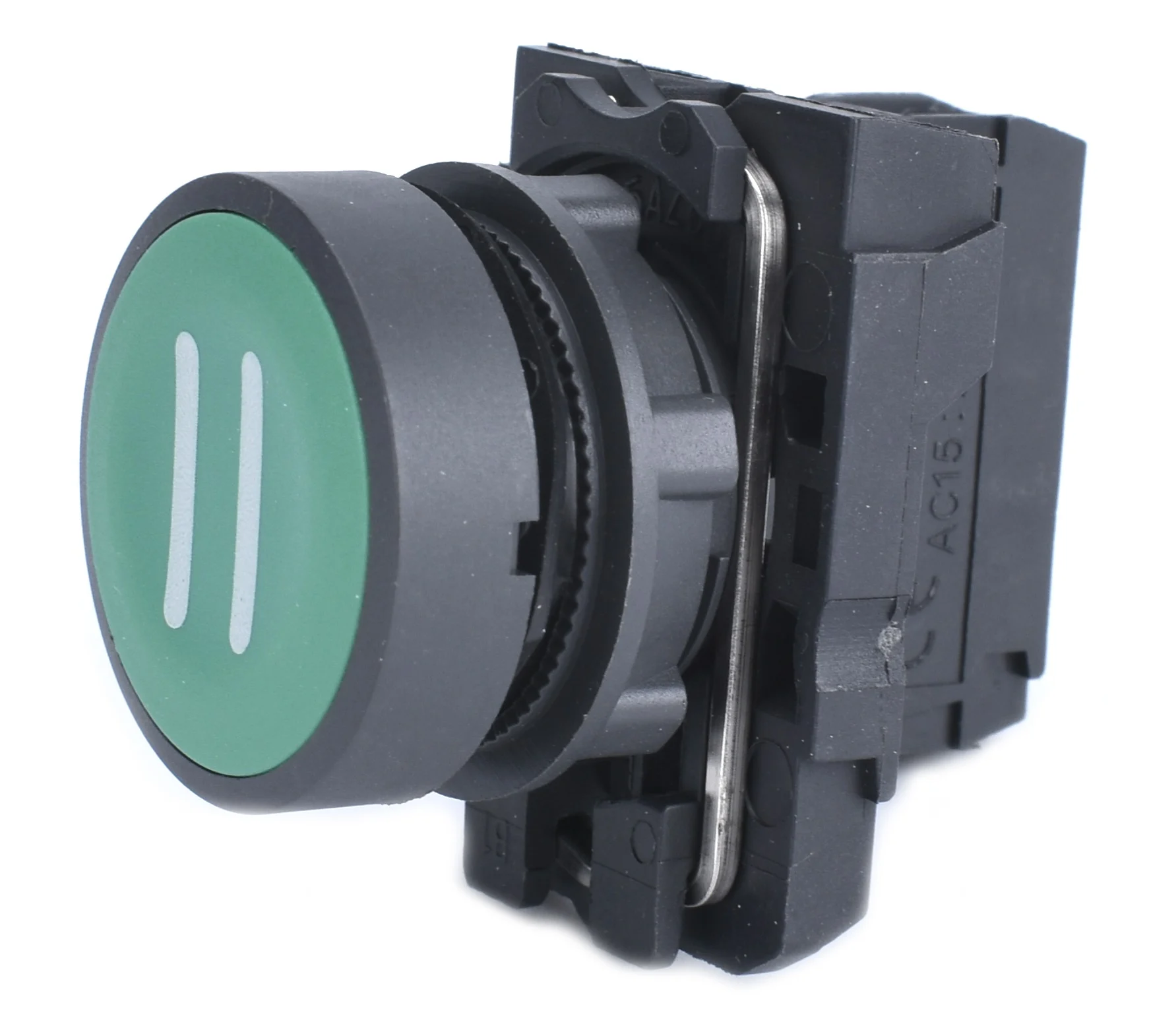 22mm Push Button Green Dual I Symbol 1NO Plastic Bezel - Image 3