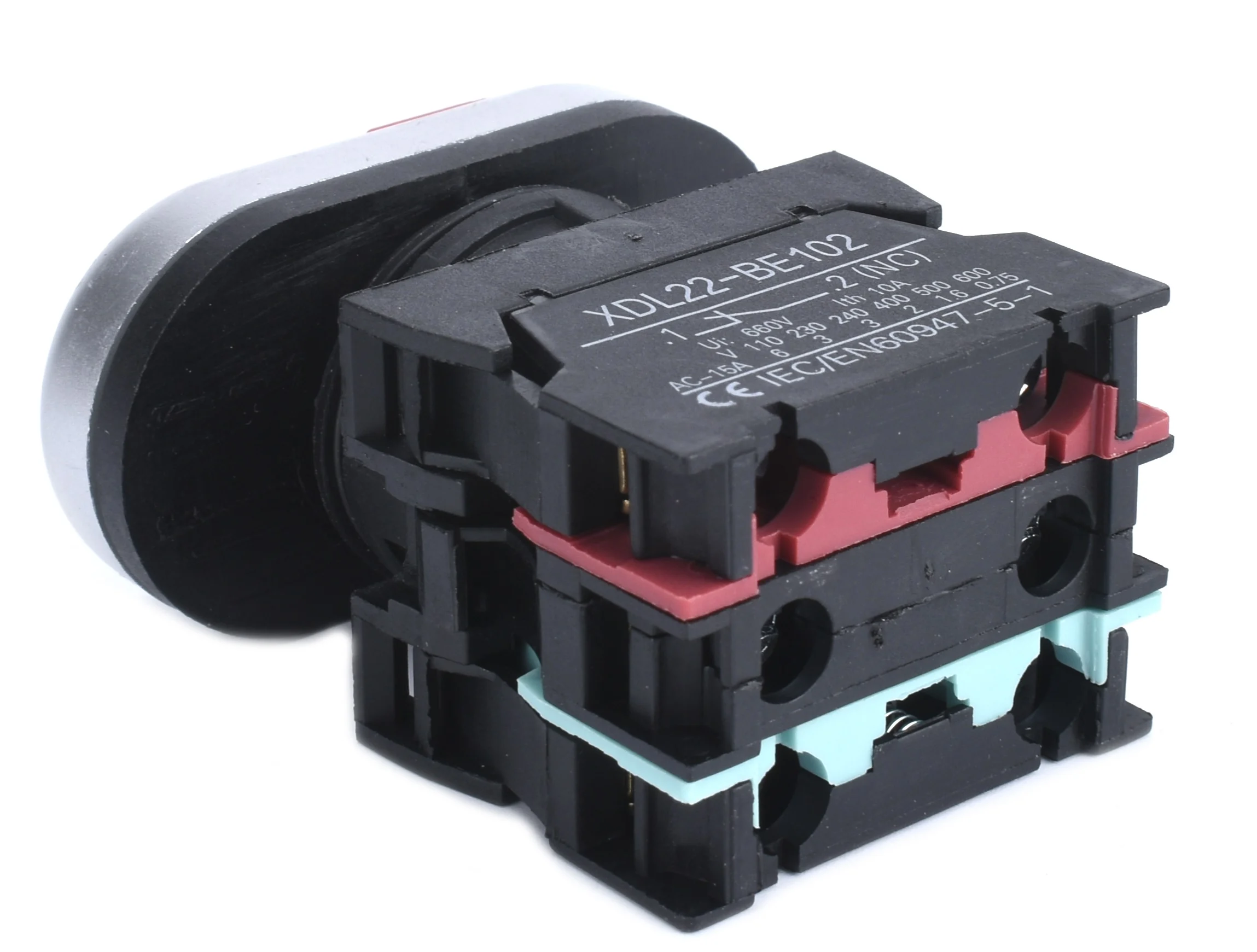 22mm Dual Push Button Start Stop Raised Led Momentary 1NO 1NC - Image 3